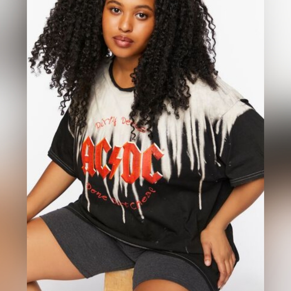 Forever 21 ACDC Paint Splatter Print Graphic Band T-shirt